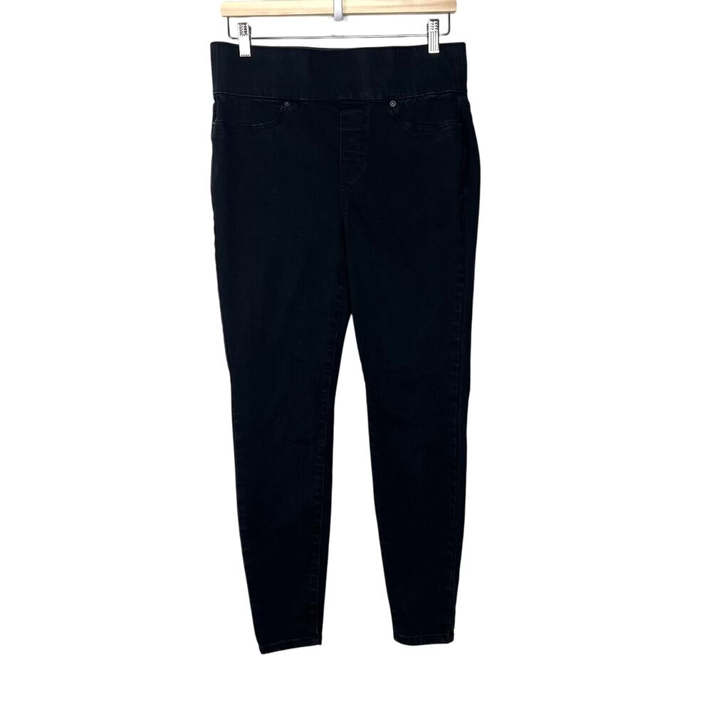 LOGO by Lori Goldstein Women's Size 8 Black Denim Pull‎ On Leggings